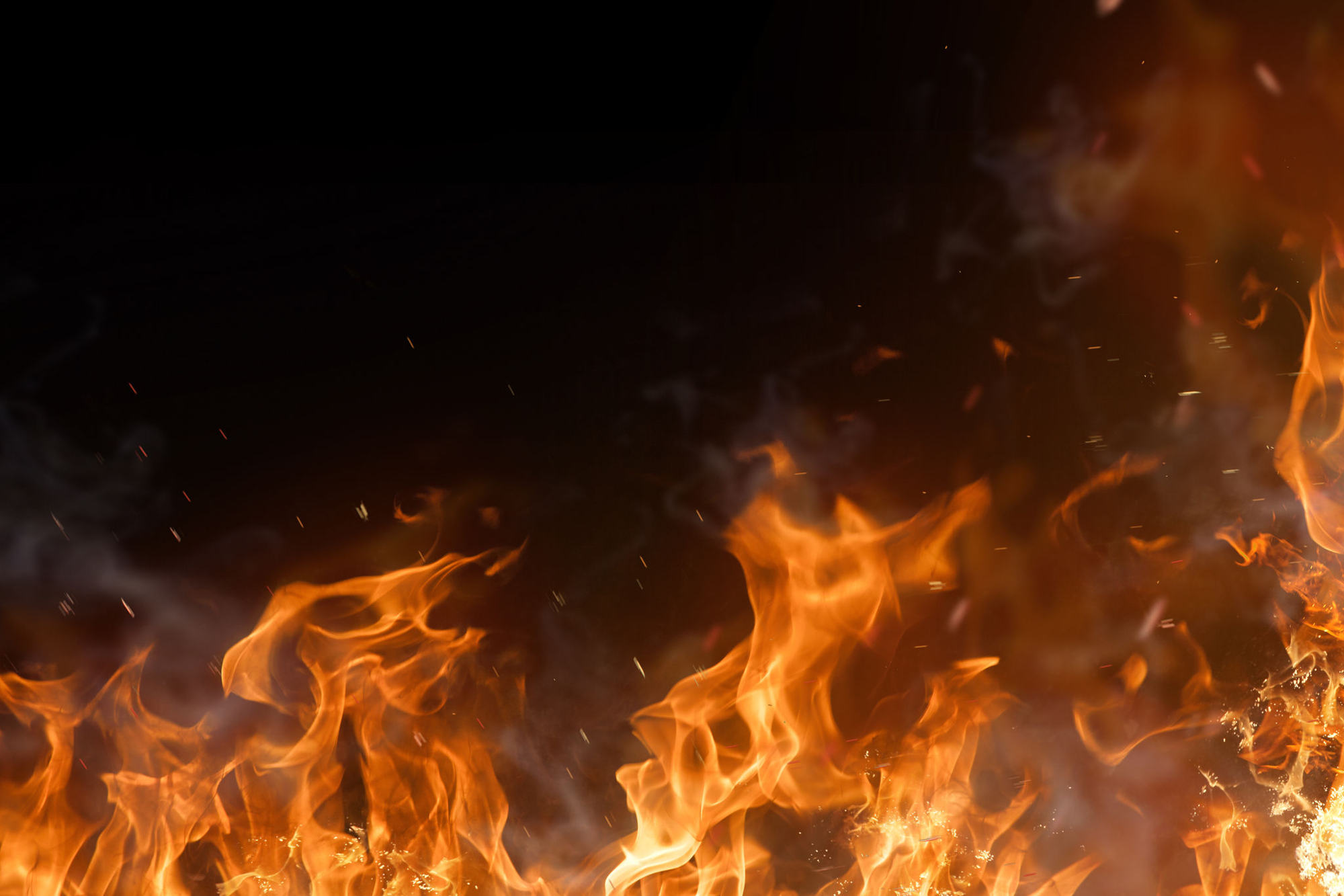 Close up of flame trails